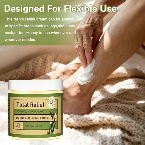 Total Relief Gentle Magnesium Cream with MSM and Arnica, Fast-Absorbing, for Comfortable Nerves and Daily Comfort, 4 Fl Oz in Saudi Arabia