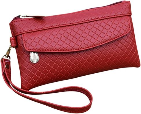 Wristlet Clutch Wallet Purse for Women PU Envelope Bag Small Multi Pocket Zipper Cell Phone Handbag in Kuwait
