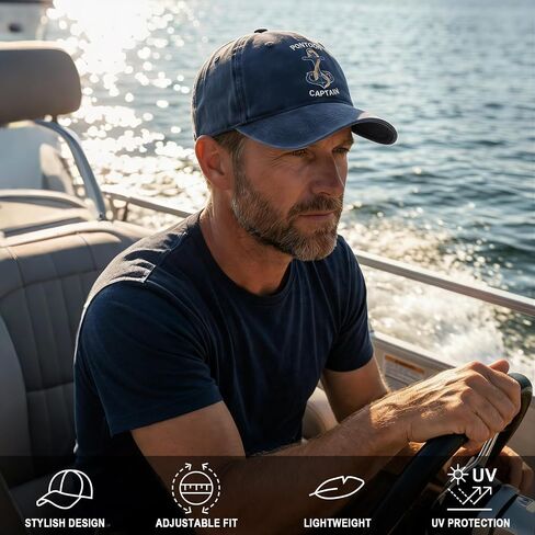 Captain & Boat Owner Gift, Funny Sexy Pontoons Captain Gifts - Vintage Washed Hat for Birthday Christmas - Adjustable Baseball Cap in Saudi Arabia