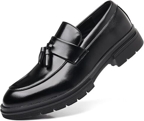 Men's Slip On Dress Tassel Platform Loafers Comfortable Business Casual Shoes in Saudi Arabia