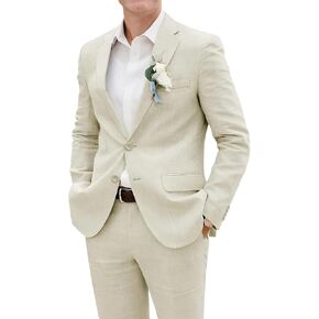Mens Slim Fit Two Button Suit Set 2 Piece for Men, with Classic Notch Lapel for Business Dinner Prom Wedding in Kuwait