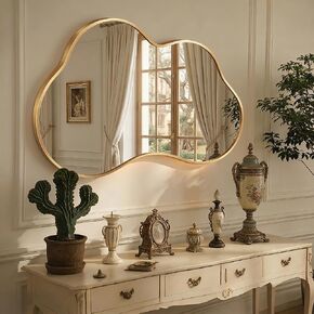 Irregular Wall Mirror with Metal Frame for Living Room, Hallway, Entryway, Bathroom and Dining Room in Saudi Arabia