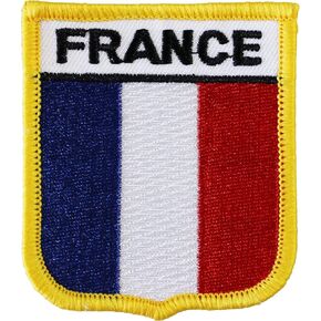 France Flag Embroidered Iron on/Sew on Shield Patch, Size 2.5 inch x 2.75 inch in Saudi Arabia