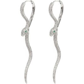 18k Gold Plated Earrings Iced Out Earrings Gold Punk Lightning Diamond Huggie Hoop Earrings Cubic Zirconia Lightning Bolt Dangle Earrings for Men Women Gifts in Saudi Arabia