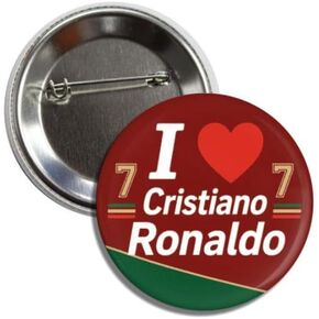 I Love Cristiano Ronaldo Button Pin Badge, Football Soccer Collectible, Round, 2.25 Inch, Team Portugal Pinback in Kuwait