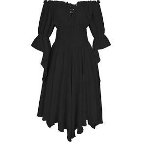 Women's Renaissance Dress Off Shoulder Fairy Dresses Bell Sleeve Medieval Pirate Costume in Kuwait
