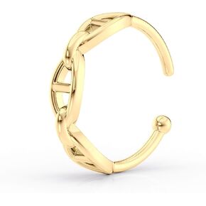 Lavari Jewelers 20 Gauge Chain Link Nose Ring for Women - 10k Yellow Gold Nose Stud - Unisex Hypoallergenic Nostril Piercing Jewelry - 20G Body Piercing for Men in Saudi Arabia