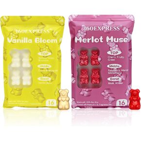 Wax Melts - 32 Cute Bear Scented Wax Cubes for Warmers - Vanilla Bloom, Merlot Muse-2 Pack in Saudi Arabia