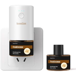 Plug-in Air Freshener for Home, Waterless Essential Oil Diffuser for Bedroom and Bathroom, Non-Toxic Formula for Pets and Nursery, 120 Days Runtime, Refillable Frankincense(Charcoal Black) in Saudi Arabia