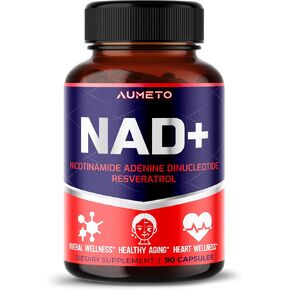 NAD+ 350mg with Trans-Resveratrol, Quercetin & Rhodiola – Cellular Energy, Healthy Aging & Heart Wellness – 90 Capsules – Non-GMO in Saudi Arabia