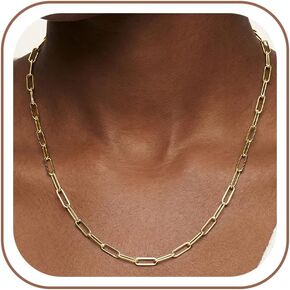 925 Sterling Silver Paperclip Chain Necklace for Women - Adjustable Necklace Fashion Jewelry Holiday Gift Size 18+2 Inch in Saudi Arabia