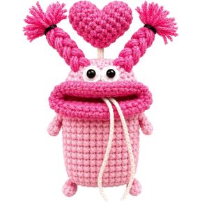 Handmade Crochet Monster Key Case - Cute Knit Sausage Mouth Car Cover, Personalized Bag Charm & Keychain Accessory in Saudi Arabia