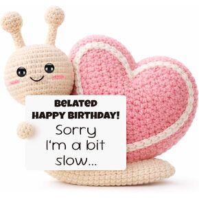 Funny Crochet Snail Desk Decor, Belated Birthday Gifts For Women Men, Sorry I Forgot Your Birthday Present, Best Friend Coworker Sister Ornament, Cute Animal Keepsake, Apology Gift For Her Him in Saudi Arabia