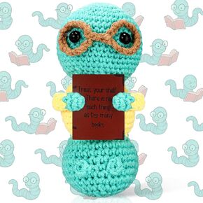 Jenaai Book Lovers Gifts Bookworm Crochet Emotional Encourage Support Reading Gifts for Bookish Teacher Readers Book Lovers Students Bookshelf Decor Present in Kuwait