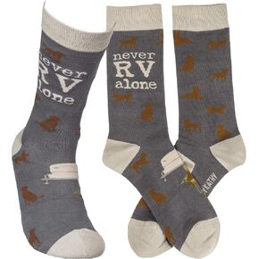 Dog Lover Never RV Alone Colorfully Printed Cotton Socks in Saudi Arabia