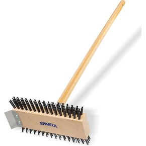 SPARTA 4002600 Stainless Steel Grill Brush, Grill Scraper With Long Handle For Commercial Cleaning, Kitchens, Restaurants, Bathrooms, 30 Inches, Brown in Kuwait