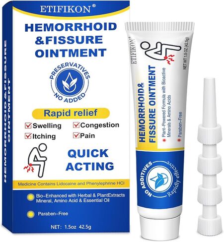 Hemorrhoid & Fissure Ointment with 4% Lidocaine & Phenylephrine HCI – 42.5g Comforting Care Cream for Internal & External Areas – Helps Soothe Irritation & Support Daily Comfort (1- Pack) in Saudi Arabia