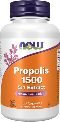 NOW Foods Supplements، دنج 1500 مجم مع تركيز 5:1، منتج النحل الطبيعي، 100 كبسولة نباتية in Kuwait