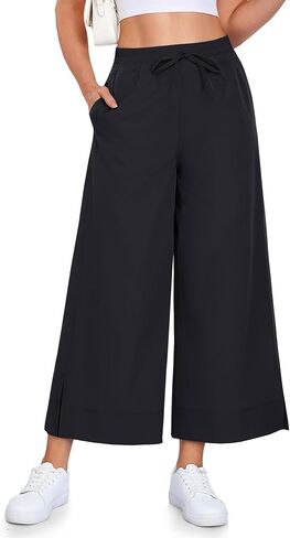 CAMPSNAIL Wide Leg Pants Women - 25"/29" Casual Summer Capri Yoga Pants Lightweight Sweatpants for Travel Business Work in Saudi Arabia