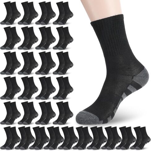 30Pairs Mens Crew Socks Long Athletic Running Socks for Men Workout Breathable Sock Unisex Casual Sock for Men Women Sports Work in Saudi Arabia