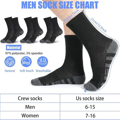 30Pairs Mens Crew Socks Long Athletic Running Socks for Men Workout Breathable Sock Unisex Casual Sock for Men Women Sports Work in Saudi Arabia