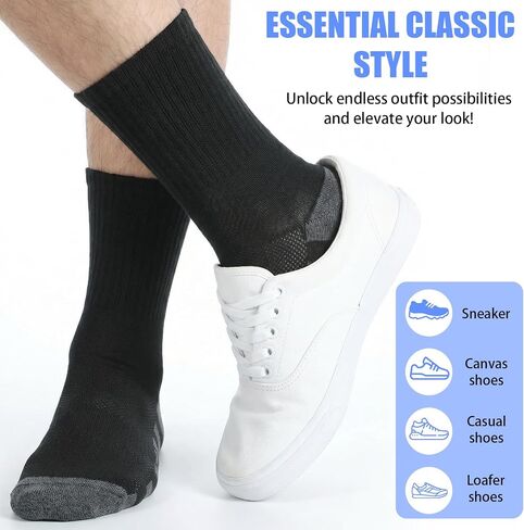 30Pairs Mens Crew Socks Long Athletic Running Socks for Men Workout Breathable Sock Unisex Casual Sock for Men Women Sports Work in Saudi Arabia