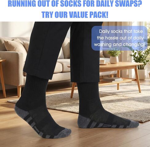 30Pairs Mens Crew Socks Long Athletic Running Socks for Men Workout Breathable Sock Unisex Casual Sock for Men Women Sports Work in Saudi Arabia