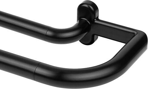 TONIAL Black Double Curtain Rods, Blackout Wrap Around Curtain Rods for Windows 83 to 111 Inches, 6/8 Inches Adjustable Drapery Rod 32 to 115 Inches for Room Darkening Curtains in Saudi Arabia