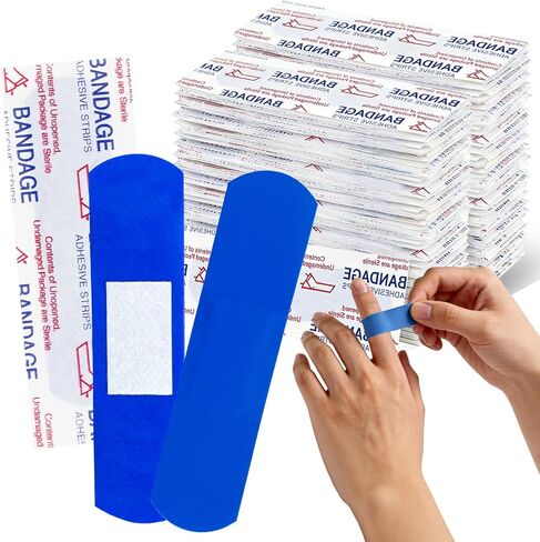 150 Pcs Food Service Blue Bandages Detectable Waterproof Adhesive Bandages for Wound Care Catering Supplies First Aid Kit Wound Protection Non-Stick Pad in Saudi Arabia