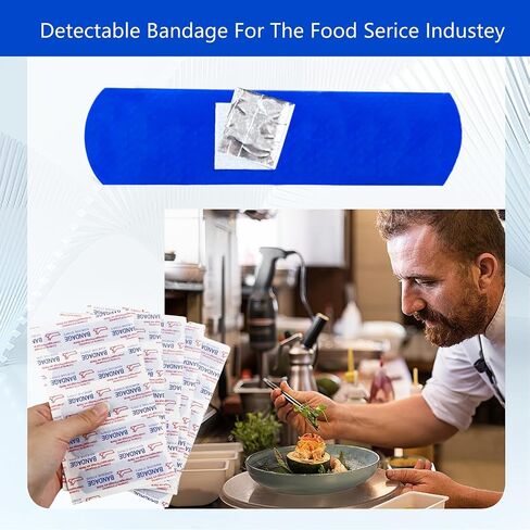 150 Pcs Food Service Blue Bandages Detectable Waterproof Adhesive Bandages for Wound Care Catering Supplies First Aid Kit Wound Protection Non-Stick Pad in Saudi Arabia