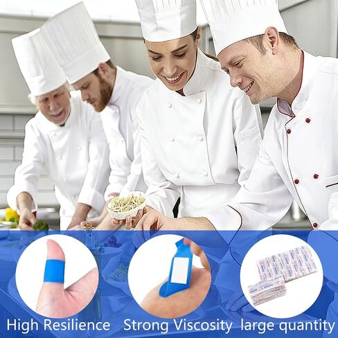 150 Pcs Food Service Blue Bandages Detectable Waterproof Adhesive Bandages for Wound Care Catering Supplies First Aid Kit Wound Protection Non-Stick Pad in Saudi Arabia