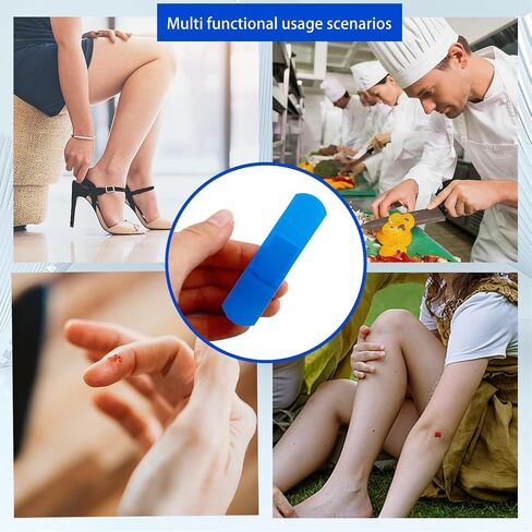 150 Pcs Food Service Blue Bandages Detectable Waterproof Adhesive Bandages for Wound Care Catering Supplies First Aid Kit Wound Protection Non-Stick Pad in Saudi Arabia