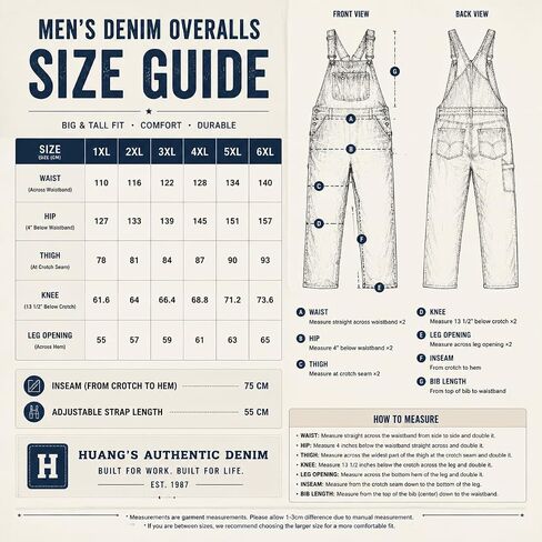 Huang's Mens Denim Bib Overalls Loose Fit Workwear Carpenter Jeans with Adjustable Straps Vintage Utility Jumpsuit Relaxed in Saudi Arabia