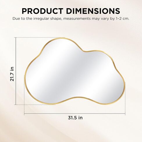 Irregular Wall Mirror with Metal Frame for Living Room, Hallway, Entryway, Bathroom and Dining Room in Saudi Arabia
