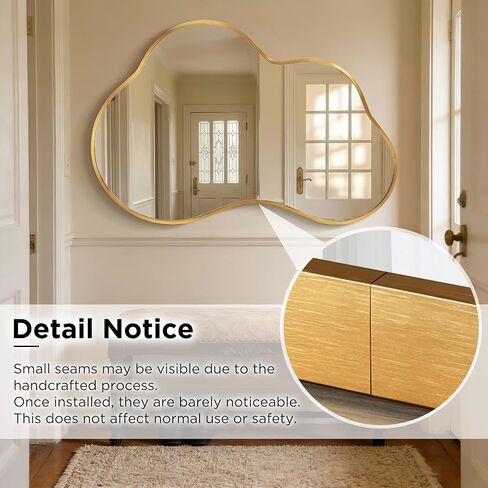 Irregular Wall Mirror with Metal Frame for Living Room, Hallway, Entryway, Bathroom and Dining Room in Saudi Arabia