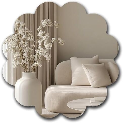 Flower Acrylic Mirror Anti-Scratch Unbreakable Shatterproof HD Tempered Wall Decorative Mirrors for Home Children's Rooms Kindergarten Themed Restaurant(Flower 3,11.81"x11.81") in Saudi Arabia