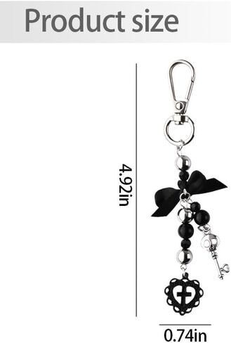 Ribbon Bowknot Pendant Keychain Heart Cross Keychain for Backpack Handbag Charm Accessories Horror Skull Key Holder Organizer for Women Girl Cars Door Keyring Goth Halloween Keychains in Saudi Arabia