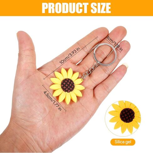 60 Pieces Beautiful Sunflower Flower Keychain Collection with Durable Key Chain Components, Adorable Purse Charms Decorative Key Chains Women Cute for Bags Backpacks Gifts Giving Birthday Party Favor in Saudi Arabia