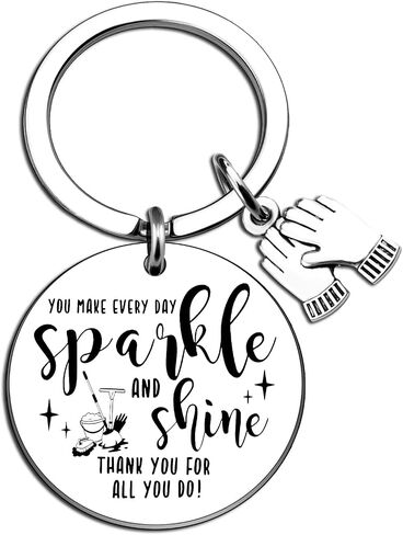 Housekeeping Appreciation Gifts for Women Men Thank You Keychain Christmas Housekeeping Week Gifts for Housekeepers Custodian Cleaners You Make Everyday Sparkle And Shine Keychain in Kuwait