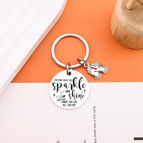 Housekeeping Appreciation Gifts for Women Men Thank You Keychain Christmas Housekeeping Week Gifts for Housekeepers Custodian Cleaners You Make Everyday Sparkle And Shine Keychain in Kuwait
