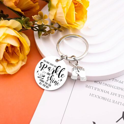 Housekeeping Appreciation Gifts for Women Men Thank You Keychain Christmas Housekeeping Week Gifts for Housekeepers Custodian Cleaners You Make Everyday Sparkle And Shine Keychain in Kuwait