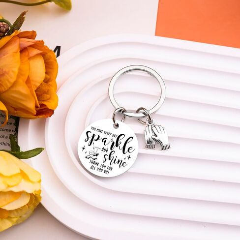 Housekeeping Appreciation Gifts for Women Men Thank You Keychain Christmas Housekeeping Week Gifts for Housekeepers Custodian Cleaners You Make Everyday Sparkle And Shine Keychain in Kuwait