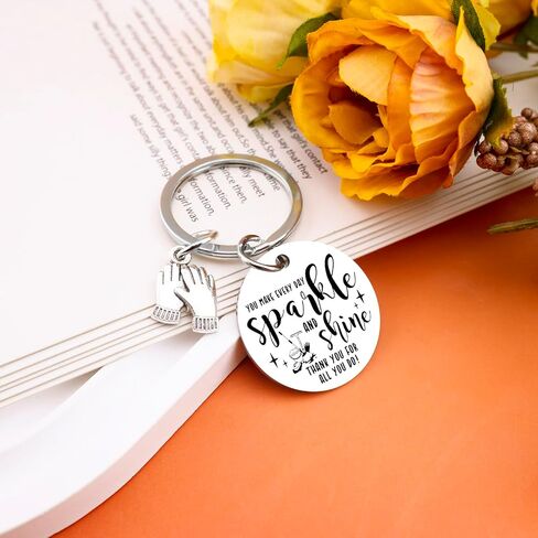 Housekeeping Appreciation Gifts for Women Men Thank You Keychain Christmas Housekeeping Week Gifts for Housekeepers Custodian Cleaners You Make Everyday Sparkle And Shine Keychain in Kuwait