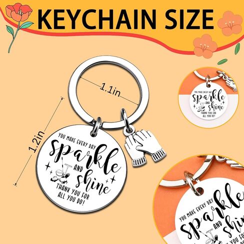 Housekeeping Appreciation Gifts for Women Men Thank You Keychain Christmas Housekeeping Week Gifts for Housekeepers Custodian Cleaners You Make Everyday Sparkle And Shine Keychain in Kuwait