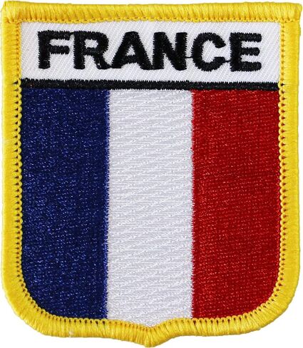 France Flag Embroidered Iron on/Sew on Shield Patch, Size 2.5 inch x 2.75 inch in Saudi Arabia