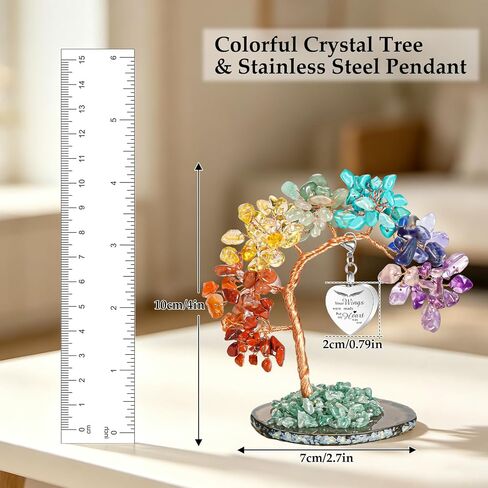 SOITIS Engraving Colorful Crystal Tree of Life Keepsake with Heart Pendant Urn Necklace-Sympathy Gift for Loss of Loved One, Urn Necklaces for Ashes Cremation Jewelry Customized Sharing Pendant in Kuwait