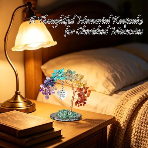 SOITIS Engraving Colorful Crystal Tree of Life Keepsake with Heart Pendant Urn Necklace-Sympathy Gift for Loss of Loved One, Urn Necklaces for Ashes Cremation Jewelry Customized Sharing Pendant in Kuwait