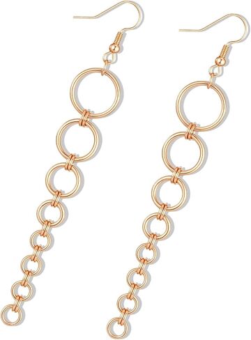 Kigeli 1 Pair Kpop Golden Drop Earrings Anime Cosplay Costume Accessories for Men Women Gold Chain Drop Ear Cuffs Gift for Y2k Kpop Fans Concerts Halloween Party Costume Props in Kuwait