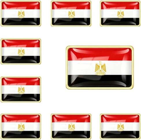 10/50/100 قطعة دبوس طية صدر السترة بتصميم العلم المصري - مصنوع من المعدن، مناسب لكل من الرجال والنساء، وهو إكسسوار وطني لمصر وهدية مثالية للمصريين أو عشاق مصر in Kuwait