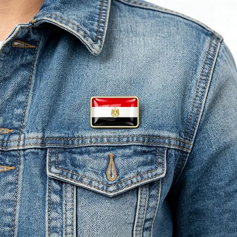 10/50/100 قطعة دبوس طية صدر السترة بتصميم العلم المصري - مصنوع من المعدن، مناسب لكل من الرجال والنساء، وهو إكسسوار وطني لمصر وهدية مثالية للمصريين أو عشاق مصر in Kuwait